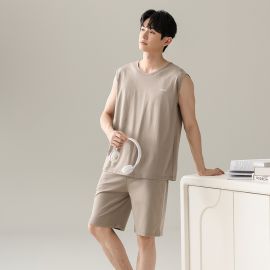 بجامه رجالي بدون اكمام برقبه دائريه