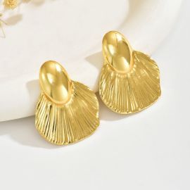 اقراط نسائيه ذهبيه من الفولاذ المقاوم للصدا