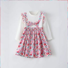 فستان فيونكة جديد من القطن متعدد الألوان