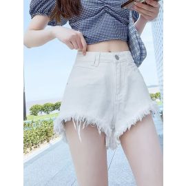 شورت جينز بخصر عالٍ ونحيف بالوان متعدده