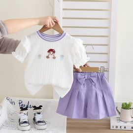 طقم بناتي من القطن لإطلالة متكاملة للفتيات الرضع 