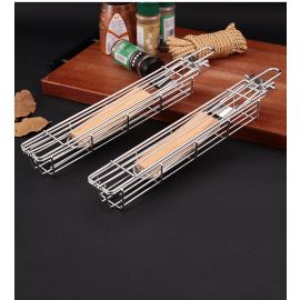 شبكة شواء حديدي بمقبض خشبي