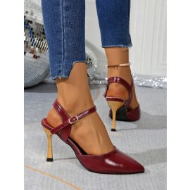 حذاء نسائي بكعب ذهبي