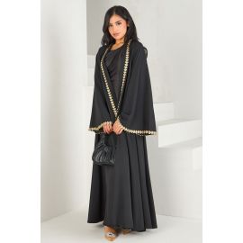 عباية نسائي باطراف ذهبيه