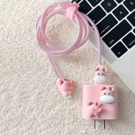 شاحن مع كيبل طويل مغلف لحماية أقوى شكل مميز يضيف لمسة أنثوية لجهازك