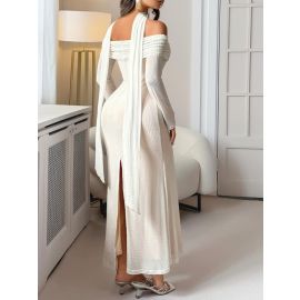 فستان نسائي ناعم طويل 