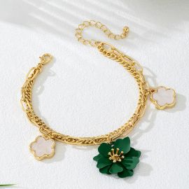 خلخال زهور البرسيم الملونة ذات الخمس أوراق