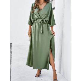 فستان نسائي ميدي بربطه خصر