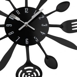 ساعة حائط للمطبخ بتصميم أدوات المائدة