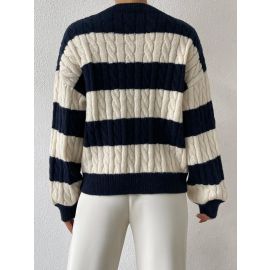 بلوزه نسائيه شتويه مخططه فضفاضة ومريحة