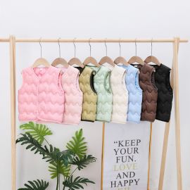 سترات أطفال قطنية خفيفة ورقيقة منزلية للشتاء، سترة داخلية ناعمة للاطفال بالوان سادة