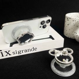 حامل هاتف مغناطيسي على شكل مرآة مرصعة بأحجار الراين / قطعتين