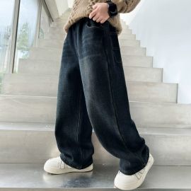 بنطلون جينز واسع الساق عصري للأولاد