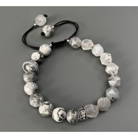 سوار قابل للتعديل مصنوع من حجر اسود