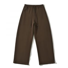 بنطلون رياضي قطني طويل سادة بخصر مطاطي للسيدات 