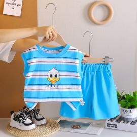 طقم صيفي عصري خفيف بتصميم كرتوني للأطفال