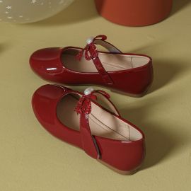 حذاء بناتي مسطحة مريحة مزينة بفيونكة