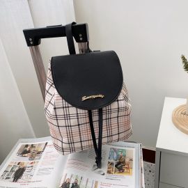 حقيبة ظهر نسائية مخططة ومتوسطة للسيدات 