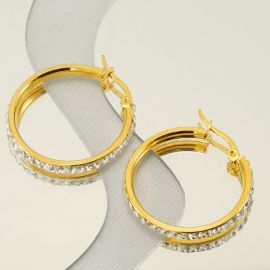 اقراط نسائي بنمط دائري من الفولاذ المقاوم للصدا