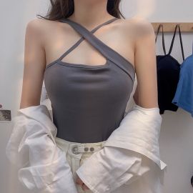 بلوزه نسائي بدون اكمام بتصميم كاجوال