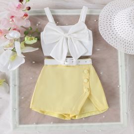 طقم قطني صيفي من ثلاث قطع للفتيات الرضع 