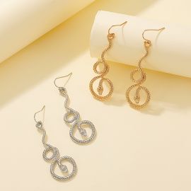 أقراط عصرية بشكل ثعبان ملتوي من السبيكة للسيدات 