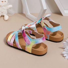 حذاء بناتي ذات الوان متعدده مزين بفيونكة