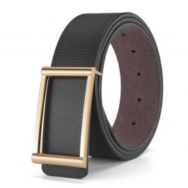 حزام ذو مشبك مستطيل الشكل بألوان داكنة للرجال