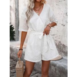 جمبسوت نسائي قصير بدون اكمام صيفية غير رسمية