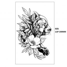 وشم مؤقت بتصميم حيوانات وسط تنسيق زهور رائع / 4 قطع