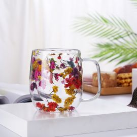 كوب قهوه بشكل زهور مضاد للحراره