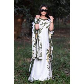 جلابيات نسائية بالوان عشوائية مموجه مميزه مع وشاح صغير