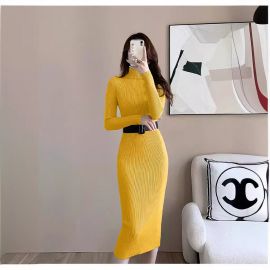 فستان محبوك  للخريف والشتاء للسيدات