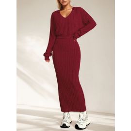 فستان شتوي طويل مع جاكت