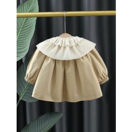 معطف بناتي فضفاض بازرار اماميه من القطن