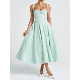 فستان سهره ميدي بقصة كورسيه وكلوش