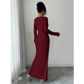 فستان نسائي طويل باكمام طويلة