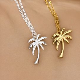 قلادة شجرة جوز الهند المصنوعة من الفولاذ المقاوم للصدأ