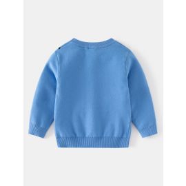 بلوفر شتوي ولادي مزين برسومات