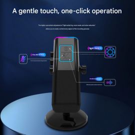 ميكروفون مزود بحامل دائري USB مع خاصية إلغاء الضوضاء الديناميكية