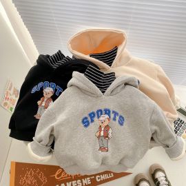 سويت شيرت بقلنسوة مكون من قطعتين جديد للأطفال