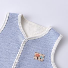 صدرية قطنية مبطنة بالفرو للاطفال بازرار اماميه