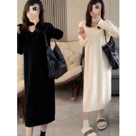 فستان نسائي شتوي ميدي باكمام طويلة