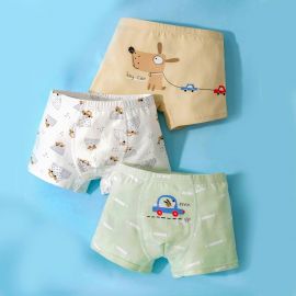 سراويل داخلية قطنية قصيرة بأنماط مختلفة للصبيان / 3قطع