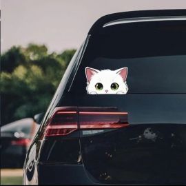 ملصقات كرتونية للقطط اللطيفة مقاومة للخدوش / قطعتين 