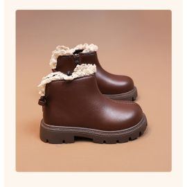 حذاء بناتي للكاحل مبطنة بالقطن