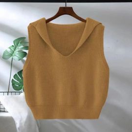 سترة محبوكة متعددة الطبقات بياقة متقاطعة للنساء