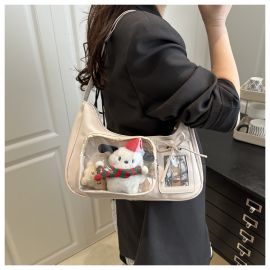 شنطه نسائي بجيوب شفافه خارجيه