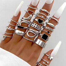 طقم خواتم مفتوحة هندسية