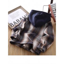 سترة بغطاء للرأس للأولاد  منقوش  عصري